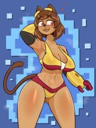 1girls anthro anthro_female anthro_only anthrofied brown_fur brown_hair cosplay feline female female_only fur furry gameoverse glitch_productions johnmarten kit_(gameoverse) kit_bodega metal_slug solo