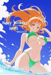 1girls 2d 2d_(artwork) 2d_artwork adult adult_female almost_naked almost_nude anime anime_character bare_arms bare_belly bare_chest bare_hands bare_hips bare_legs bare_midriff bare_navel bare_shoulders bare_skin bare_thighs belly belly_button big_boobs big_breasts bikini bikini_bottom bikini_only bikini_top blue_sky_background bracelet breasts busty busty_female busty_girl collarbone curvaceous curvaceous_body curvaceous_female curvaceous_figure curvaceous_hips curvaceous_thighs curvy curvy_body curvy_female curvy_figure curvy_hips curvy_thighs day daylight daytime digital digital_art digital_drawing digital_drawing_(artwork) digital_media digital_media_(artwork) drawing earrings elbows erotic_pose exposed exposed_arms exposed_belly exposed_chest exposed_hips exposed_legs exposed_midriff exposed_navel exposed_shoulders exposed_skin exposed_thighs fanart feet_in_water female female_focus female_only female_protagonist fingers floating_hair ginger ginger_hair green_bikini green_bikini_bottom green_bikini_top green_swimsuit green_swimwear grin grinning grinning_at_viewer groin hand_on_hair hand_on_own_hair hip_dips hourglass_figure in_water inframammary_fold inguinal_crease inguinal_ligament large_boobs large_breasts lean_figure legs_in_water long_hair looking_at_viewer looking_down looking_down_at_viewer mature mature_female mature_woman midriff mostly_nude naked naked_female naked_woman nami_(one_piece) narrow_waist navel nearly_nude nude nude_female nudity ocean_background one_piece orange-eyed_female orange-haired_female orange_eyebrows orange_eyes orange_hair orange_hair_female outdoor outdoor_background outdoor_nudity outdoors outside outside_nudity parted_lips partially_submerged partially_submerged_legs portrait posing posing_for_the_viewer posing_naked posing_nude post-timeskip practically_nude sea sea_background seaside seductive seductive_female seductive_pose seductive_posing seductive_woman sensual_pose shonen_jump shoulders shueisha sky_background slender_body slender_waist slim_female slim_waist smile smiley_face smiling smiling_at_viewer solo standing standing_in_water string_bikini submerged_feet submerged_legs swimsuit swimwear thick_thighs thighs toei_animation touching_hair underboob upper_body voluptuous voluptuous_body voluptuous_female voluptuous_figure voluptuous_woman water weekly_shonen_jump wide_hips woman
