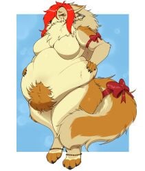 bbw big_breasts breasts cleavage female female_only furry huge_breasts kibblesyourbits overweight thick_thighs wide_hips