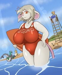 <3_eyes 5:6 5_fingers absurd_res anthro areola areola_slip ass background_characters beach big_areola big_breasts black_footed_cat blonde_hair blue_clothing blush blush_lines bottomwear breasts buried butt_heart camel_toe cameltoe canid canine canis chair clothed clothing cloud curvy_figure day dessert dialogue domestic_cat domestic_dog dutch_angle english_text eye_contact eyebrow_through_hair eyebrows eyelashes eyeshadow eyewear felid feline felis female fin fingers fish food furniture glistening glistening_body green_clothing green_eyes green_hair grey_body grey_hair group hair hair_over_eye hand_on_hip heart hi_res holding_object huge_breasts huge_thighs ice_cream inner_ear_fluff johnmarten lens_flare lifeguard light looking_aside looking_at_another makeup male mammal marine mature_female mountain mouse multicolored_body murid murine navel nurse_aloe olivia_(maxgreatness) one-piece_swimsuit one_eye_obstructed open_mouth outside partially_submerged pink_areola pink_nose portrait pussy raised_finger raised_pinky red_clothing red_eyes rodent sand sand_guardian sea seaside shaded shark shiba_inu shorts shovel sitting skimpy sky smile solo_focus speech_bubble spitz standing striped_body stripes sunglasses sunlight swimming_trunks swimwear tan_body text text_on_clothing thick_thighs three-quarter_portrait tools translucent translucent_hair tuft two-tone_body voluptuous water white_body