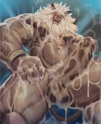 anthro balls bara barazoku beast_king_(one-punch_man) big_muscles big_penis boner cum cum_covered cum_on_body cum_on_penis dsharp_k erection furry lion male male_only muscles muscular musk nude one-punch_man penis solo solo_male sweat sweating