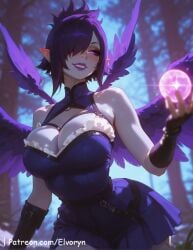 1girls ai_generated ass ass_grab big_ass big_breasts blush breast_grab breasts closed_mouth clothes clothing cute cute_face duo elvoryn exposed_breasts female female_focus large_ass large_breasts league_of_legends light-skinned_female light_skin long_hair looking_at_viewer male morgana nipples pink_nipples purple_eyes purple_hair pussy riot_games sexy sexy_body sexy_female standing younger_female