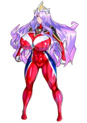 breasts female hair long_hair purple_hair