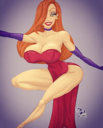 bimbo disney huge_breasts jessica_rabbit muted-fox red_hair rsterling who_framed_roger_rabbit