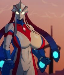breasts breasts_bigger_than_head female_only huge_breasts large_breasts ultraman_(franchise) yellow_eyes