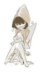 barefoot clothing coat drooling female human little_nightmares little_nightmares_2 male outerwear pale_skin raincoat rape sex six_(little_nightmares) tagme vaginal young