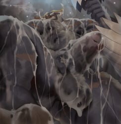 ahab_(tokyo_afterschool_summoners) anthro balls bara barazoku beard big_muscles big_penis boner buffalo chest_hair cum cum_on_body cum_on_penis dsharp_k erection facial_hair furry horns male male_only moustache muscles muscular musk nude penis solo solo_male sweat sweating tokyo_afterschool_summoners true_buffalo water_buffalo