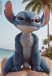 ai_generated alien anal anal_penetration anal_sex anthro beach big_ears black_eyes blue_body blue_fur experiment_(lilo_and_stitch) flaccid flaccid_penis furry gay hydrai lilo_and_stitch male_only penis realistic riding_cock smile stitch stitch_(lilo_and_stitch) white_belly