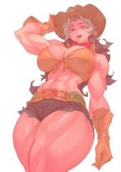 abs athletic athletic_female big_boobs big_breasts big_tits boobs breasts brunette brunette_female brunette_hair cleavage clothed clothes clothing cowboy_hat cowgirl cowgirl_hat cowgirl_outfit curvaceous curvaceous_body curvaceous_female curvaceous_figure curvaceous_hips curvy curvy_body curvy_female curvy_figure female female_focus female_only gloves hips long_hair looking_at_viewer marvel marvel_rivals muscular muscular_biceps muscular_female muscular_thighs rebigaki rebigaki_art rogue_(marvel_rivals) rogue_(x-men) short_shorts shorts superhero superheroine thick_thighs thighs tits wide_hips x-men yknivel