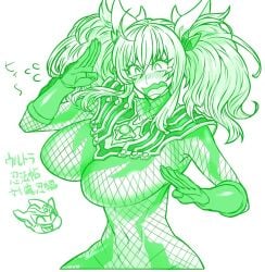 breasts female gloves hair long_hair