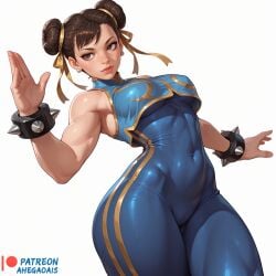 1girl 1girls ahegao_ai ai_generated camel_toe cameltoe chun-li clothing female female_focus female_only muscular muscular_female street_fighter