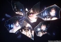 1girl ai_assisted ai_generated bangs bare_shoulders black_hair blush breasts choker closed_mouth collarbone curvaceous curvy curvy_female curvy_figure dress female hair_ornament looking_at_viewer miyuai multiple_views rover_(wuthering_waves) short_hair sky smile star_(sky) starry_sky starry_sky_print thick thick_ass thick_butt thick_hips thick_legs thick_thighs voluptuous voluptuous_female wide_hips wide_thighs wuthering_waves