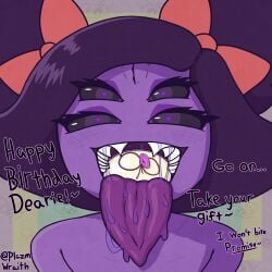 5_eyes condom_balloon condom_in_mouth condom_in_throat mouth_open mouth_shot muffet plazmwraith self_upload spider_girl tagme tongue undertale_(series)