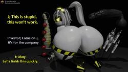 1girls anal_beads android dialogue dildo disassembly_drone giant_dildo glitch_productions j_(murder_drones) murder_drones pigtails robot serial_designation_j ssnomaly tagme throwing_it_back twerking white_hair yellow_eyes