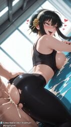 1girls ahe_gao ahegao ahegao_face ai_generated ass ass_focus back_view bare_arms bare_shoulders bent_over big_breasts black_hair breasts breasts_out butt butt_focus creampie crop_top cum cum_in_pussy cum_inside curvy curvy_body curvy_female doggy_style doggystyle dreamyan_ai excessive_cum from_behind gym gym_clothes gym_clothing hi_res high_quality high_resolution highres huge_breasts large_breasts leggings legwear nipples open_mouth pleasure_face red_eyes sex_from_behind short_hair short_hair_with_long_locks sidelocks smile smiling sports_bra sportswear spy_x_family tank_top thick_ass thick_thighs thighs torn_clothes torn_leggings torn_legwear uncensored vagina vaginal vaginal_insertion vaginal_penetration vaginal_sex yor_briar yor_forger