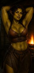 ai_generated boobs fantasy green_body green_skin orc orc_female orsimer skyrim the_elder_scrolls the_elder_scrolls_iv:_oblivion the_elder_scrolls_online the_elder_scrolls_v:_skyrim