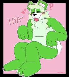 anthro anthro_male anthro_only bear blush blushing blushing_at_viewer blushing_male cat_pose claws claws-and-paws claws_out closed_eyes confused confused_look cute cute_expression cute_face cute_male daxian_the_panda expressions eye_glare eyes eyes_closed furry glare green_body green_fur green_hair heart hearts hearts_around_head light_green_body light_green_fur light_green_hair male male_focus male_only oc original original_character panda panda_bear panda_bear_humanoid paws pink_background question_mark questionable_consent sfw slightly_chubby slightly_chubby_anthro slightly_chubby_male solid_colors tongue tongue_out youtuber youtuber_oc