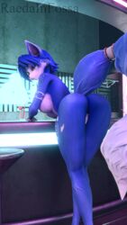 3d 3d_(artwork) 9:16 alcohol alternate_version_at_source anthro anthrofied ass blender blue_fur breasts drink female female_focus female_only fox fox_ears fox_girl fox_humanoid fox_tail green_eyes highres humanoid humanoid_genitalia indoors krystal looking_at_viewer looking_back nightclub nintendo nude nude_female presenting presenting_hindquarters presenting_pussy pussy raedainfossa raised_tail sideboob solo_female star_fox