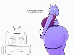 animated anthro ass ass_eating_shorts big_ass big_breasts big_butt breasts bubble_ass bubble_butt capdocks curvy dat_ass electronics female furry game_controller goat_girl goatmom highres horns huge_ass huge_breasts joycon_controller large_ass large_breasts leg_strap legwear looking_at_ass looking_back milf pilates_ring ring_fit_adventure shorts shorts_to_thong solo sportswear tail television thick_ass thick_thighs thighband thighs toriel trembling twerking undertale wedgie wide_hips