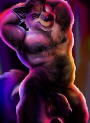 2020 absurd_res anthro armpit_hair balls biceps body_hair brown_hair brown_nose canid canine canis chest_hair foreskin genitals hair hairy hi_res humanoid_genitalia humanoid_penis killianwalker looking_at_viewer male male_only mammal manly nude penis pose pubes solo standing uncut wolf