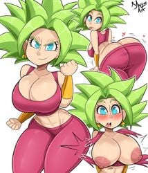 1girls abs areolae ass ass_cleavage big_ass big_breasts bmayneart breasts butt_crack dragon_ball dragon_ball_super female female_only green_hair huge_ass kefla looking_at_viewer looking_back midriff muscular_female nipple_slip nipples presenting presenting_hindquarters ripped_clothes ripped_clothing ripped_pants shounen_jump solo sports_bra thick_thighs twerking wardrobe_malfunction yoga_pants