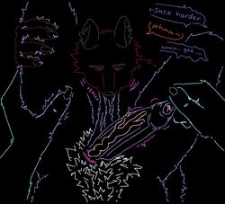 2021 5_fingers aliasing ambiguous_gender anthro ball_suck balls balls_in_mouth biped black_background black_body black_claws black_ears black_fur black_nose blue_body blue_fur bodily_fluids canid canine canis claws closed_eyes dialogue digital_media_(artwork) domestic_cat duo english_text erection felid feline felis fingers first_person_view foreskin foreskin_pull fur genital_fluids genitals glans grey_body grey_fur hair hairy_balls hand_on_leg hand_on_thigh humanoid_genitalia humanoid_penis inner_ear_fluff line_art male male/ambiguous mammal motion_lines nude onomatopoeia oral penis pink_glans precum pubes purple_body purple_fur purple_penis red_body red_fur rodin saggy_balls sex simple_background sketch sound_effects speech_bubble sucking text throbbing_penis tuft uncut vein veiny_penis white_body white_fur white_hair wolf