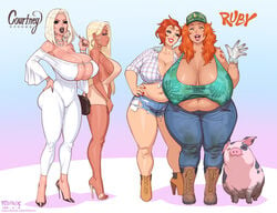 2021 2futas 2girls 4girls age_difference amber_(fellatrix) artist_name bbw big_breasts big_lips bimbo black_lipstick blonde_hair breasts breasts_bigger_than_head brittany_(fellatrix) character_name cleavage courtney_(fellatrix) curvaceous curvy curvy_figure daisy_dukes dated daughter farmer farmgirl fat fellatrix female female_only futanari gilf ginger ginger_hair high_heels hips hoop_earrings huge_breasts large_breasts long_hair milf mother mother_and_daughter nipple_bulge open_toe_shoes original overweight pale-skinned_female pale_skin parent parent_and_child pig platinum_blonde_hair pose red_hair redhead ruby_(fellatrix) short_hair sideboob skimpy stiletto_heels tan-skinned_female tan_skin thick_thighs thighs tied_shirt underboob very_high_heels voluptuous wide_hips