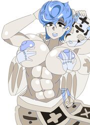 artist_request blue_hair female female_only holding_breasts jojo's_bizarre_adventure spice_girl stand_(jjba) tagme trish_una vento_aureo