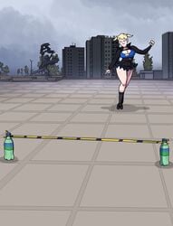 blonde_hair dj_(hellonearthiii) hellonearthiii huge_breasts skates solo_female