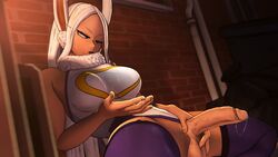 1futa 3d balls big_breasts big_penis breasts bunny_ears cum cum_on_breasts cum_on_self cum_string dark-skinned_futanari dark_skin dickgirl erection futa_only futanari greatb8 greatm8 hero_outfit_(mha) large_breasts long_hair miruko my_hero_academia penis rumi_usagiyama solo solo_futa source_filmmaker testicles white_hair