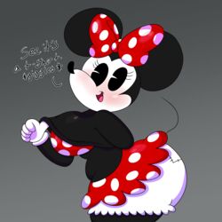 1girls 2020 3barts 5_fingers alternate_body_type alternate_breast_size anthro big_ass big_breasts black_fur cute disney female minnie_mouse mouse polka_dot_bow polka_dot_bra polka_dot_skirt rodent rodent_humanoid shirt_lift tagme white_gloves white_panties