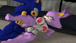 3d anal anthro anthro_on_anthro black_nose blaze_the_cat blue_body breasts domestic_cat furry futanari green_eyes herm intersex male_on_futa penis pussy sex sonic_(series) sonic_the_hedgehog sonicthebitch tan_body white_body yellow_eyes