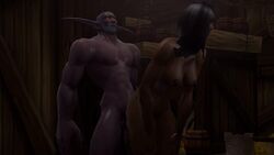 1boy 1girls 2014 3d alliance_(warcraft) animated black_hair blizzard_entertainment bombowykurczak bouncing_breasts breasts dark-skinned_female female_domination from_behind from_behind_position human interspecies medium_breasts night_elf nipples no_sound nude nude_female nude_male rope smile thegworks vaginal_penetration video warcraft world_of_warcraft