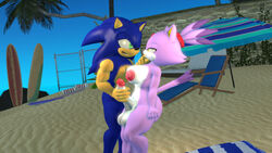 3d anthro beach blaze_the_cat blue_body blue_hair domestic_cat forehead_jewel furry futanari gem handjob hedgehog male masturbation purple_hair sega smile sonic_(series) sonic_the_hedgehog sonicthebitch