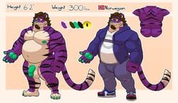 anthro felid humanoid male mammal model_sheet pantherine solo tiger unknown_artist update