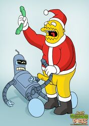 2boys bender_bending_rodriguez christmas comic_book_guy crossover futurama justcartoondicks.com male_only new_year tagme the_simpsons yaoi