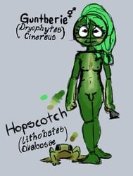 1boy amphibian anthro areolae balls breasts feral flaccid frog genitals guntherie_(theopt1onal) hi_res holding_object humanoid male male_only male_with_breasts nude penis small_breasts standing theopt1onal tree_frog