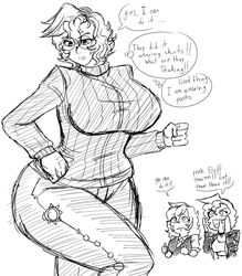 3girls big_ass big_breasts big_butt big_thighs crimson_sterlyn elena_vazquez english english_text estella_comics female female_only huge_ass huge_breasts huge_butt huge_thighs mannyestella monochrome mrestella original original_character selena_vazquez sketch text thick_ass thick_legs thick_thighs thighs