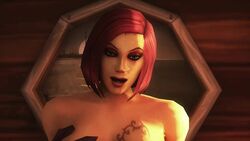 1boy 1girls 2016 3d animated bob_cut breast_grab human interspecies medium_breasts night_elf no_sound nude nude_female nude_male on_bed orange_hair original_character rexxcraft robyn_darkwater smile tattoo vaginal_penetration valentine's_day video world_of_warcraft