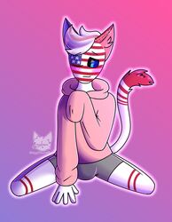 1boy cat_ears cat_tail countryhumans femboy femboy_cat hoodie male male_only sapphire_wolf solo united_states_of_america_(countryhumans)