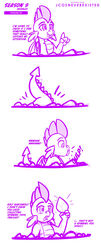 buttplug buttplug_in_mouth comic dragon fangs friendship_is_magic hasbro hi_res jcosneverexisted male my_little_pony offscreen_character pink_theme sex_toy sex_toy_in_mouth simple_background smooth_skin spike_(mlp) white_background young