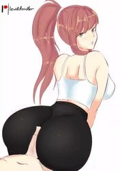 1boy 1girls animated ass assjob big_ass big_butt bike_shorts black_leggings black_pants brown_hair bubble_butt butt buttjob clothed_buttjob dat_ass doki_doki_literature_club fat_ass green_eyes grinding gym_clothes huge_ass large_ass leggings lewddoodler light-skinned_male looking_at_viewer looking_back monika_(doki_doki_literature_club) mp4 no_sound pants penis ponytail shorter_than_10_seconds sideboob thigh_sex tight_clothing tight_pants topwear twerking vertical_video video white_topwear yoga_pants