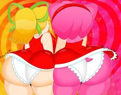 2021 2girls 3barts amy_rose ass ass_to_ass big_ass big_breasts blonde_hair bumping_asses bumping_butts capcom clothed crossover cute female furry gynoid hedgehog huge_butt mega_man mega_man(classic) mobian_(species) mobian_hedgehog panties pantyshot pink_fur presenting presenting_hindquarters robot robot_girl roll sega shaking_ass shaking_butt sonic_(series) tagme underwear upskirt white_panties