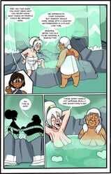 3girls age_regression avatar_legends avatar_the_last_airbender breast_expansion comic dark-skinned_female dark_skin earth_kingdom elderly_female english_text female hot_spring katara korra large_breasts sagging_breasts smooth_skin speech_bubble steam superspoe text the_avatar the_legend_of_korra toph_bei_fong towel transformation water water_tribe waterfall white_hair