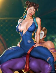 1boy 1girls areolae arion69 beaten big_breasts blush breasts brown_hair chun-li defeated faceless_male imminent_sex legs_apart naked nipples nude nude_female penis pussy sex shaved_pussy sitting_on_lap sitting_on_person spread_legs straight street_fighter tight_clothing vagina vaginal_penetration vaginal_sex vega_(street_fighter)