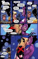 2boys 2girls alien angry arguing black_hair blonde_hair cannonball_(x-men) clothed deathbird illyana_rasputin interspecies kissing long_hair magik_(illyana_rasputin) marvel marvel_comics mornth mutant muted_vice new_mutants roberto_da_costa samuel_guthrie sunspot_(x-men) tracyscops x-men