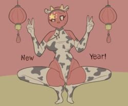 china china_(countryhumans) chinese_flag chinese_new_year cocomooooochi countryhumans countryhumans_girl cow red_skin skinny_girl