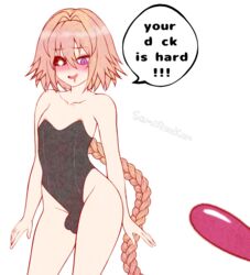 areola_slip astolfo_(fate) braid fate_(series) femboy gay leotard long_hair pink_hair purple_eyes samiruukun yaoi