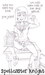 1girls english_text eyelashes female female_only holding_object kneehighs kurata_tome mob_face mob_psycho_100 nervous nervous_smile nervous_sweat no_panties nopan offering peace_sign presenting presenting_pussy pussy school_uniform serafuku short_hair showing_pussy sitting_on_desk sitting_on_table skirt smile solo spellcaster_knight sweat text upskirt v_over_eye