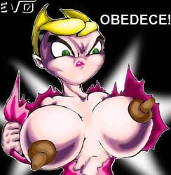 angry breasts cartoon_network clothes female female_only front_view hair human mandy mandy_(billy_and_mandy) nipples short_hair solo straight_hair tagme the_grim_adventures_of_billy_and_mandy torn_clothes yellow_hair